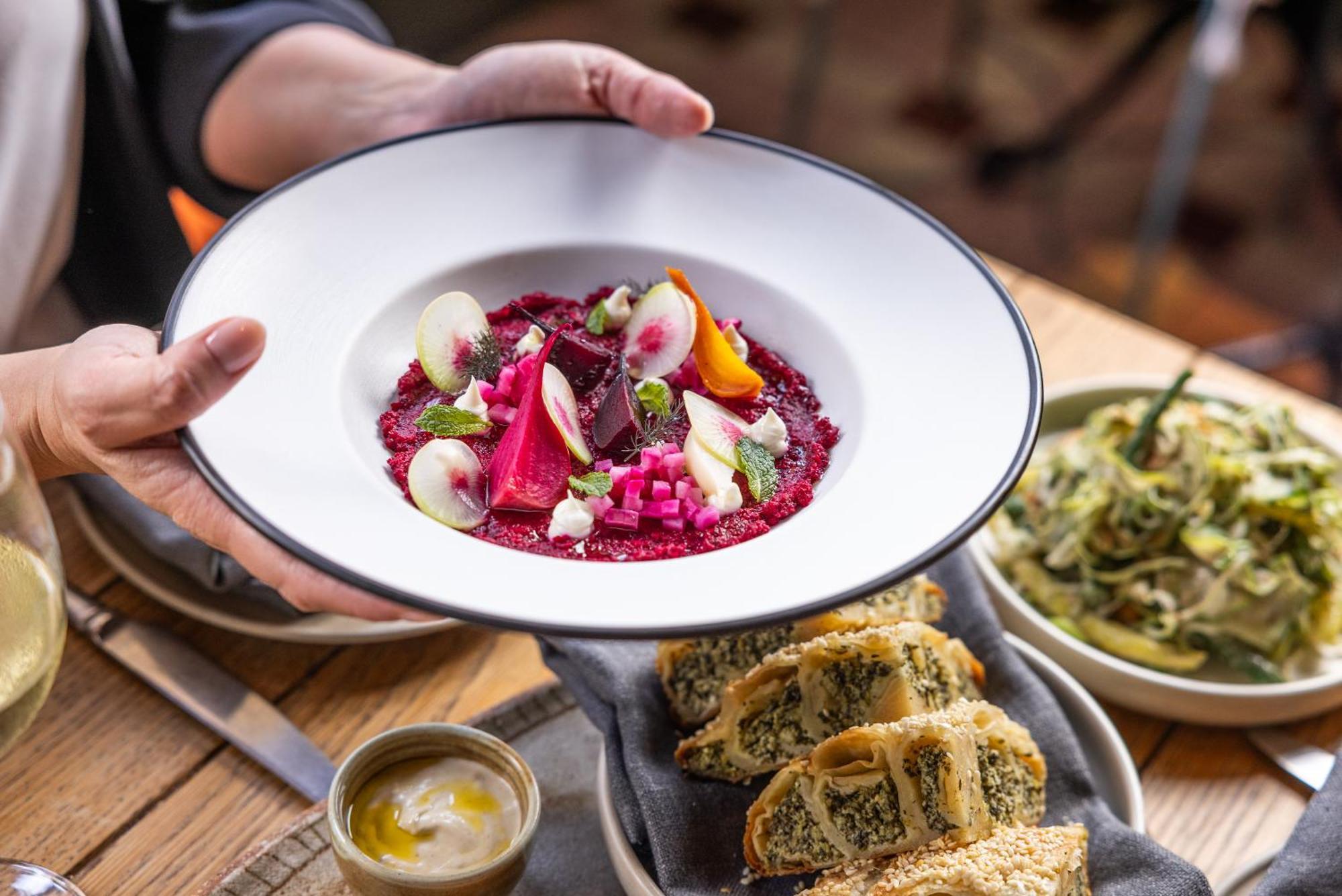 Ovolo The Valley Brisbane Eksteriør billede A plate of beetroot hummus